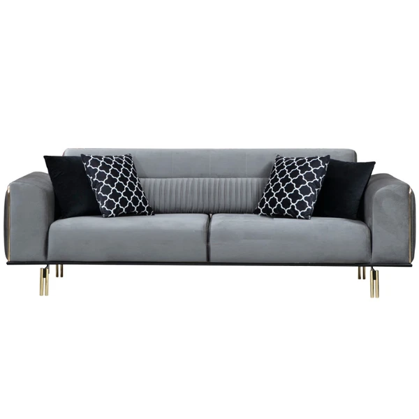 Comfortabel En Stijlvol 3-zitsbank | Beukenhouten Frame, Polyester Stof | Grijze Kleur 8 Comfortabel En Stijlvol 3-zitsbank | Beukenhouten Frame, Polyester Stof | Grijze Kleur - Afbeelding 8