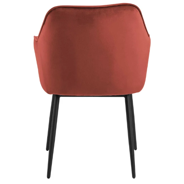 Armstoel Lynn - Koraal/zwart 5 Armstoel Lynn - Koraal/zwart - Afbeelding 5