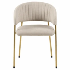 Gestoffeerde Armstoel Ann - Beige/goud -Emob Ontwerp zonder titel 2023 06 23T120126.128 3728