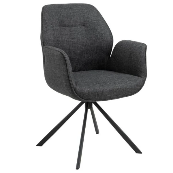 Eetkamerstoel Aubin Met Armleuning - Antraciet/zwart 11 Eetkamerstoel Aubin Met Armleuning - Antraciet/zwart - Afbeelding 11