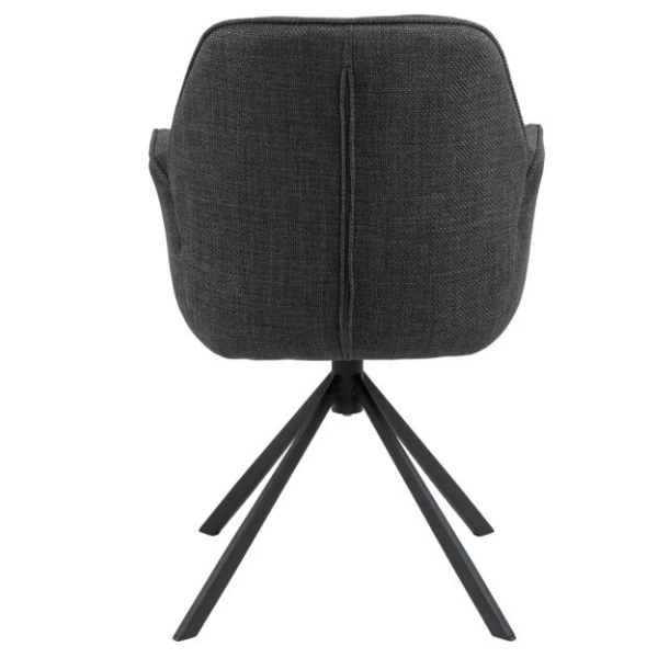 Eetkamerstoel Aubin Met Armleuning - Antraciet/zwart 8 Eetkamerstoel Aubin Met Armleuning - Antraciet/zwart - Afbeelding 8