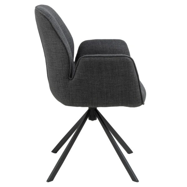 Eetkamerstoel Aubin Met Armleuning - Antraciet/zwart 6 Eetkamerstoel Aubin Met Armleuning - Antraciet/zwart - Afbeelding 6