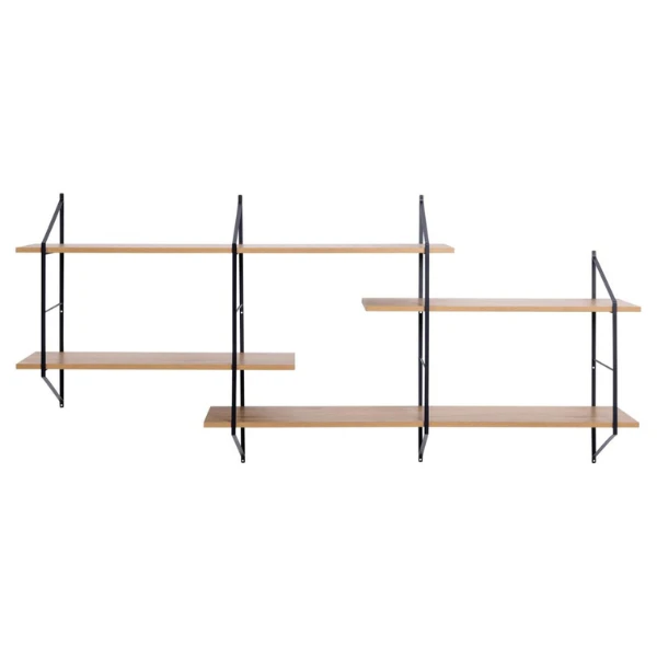 Wandrek Newton Met 4 Legplanken - Eik/zwart 5 Wandrek Newton Met 4 Legplanken - Eik/zwart - Afbeelding 5