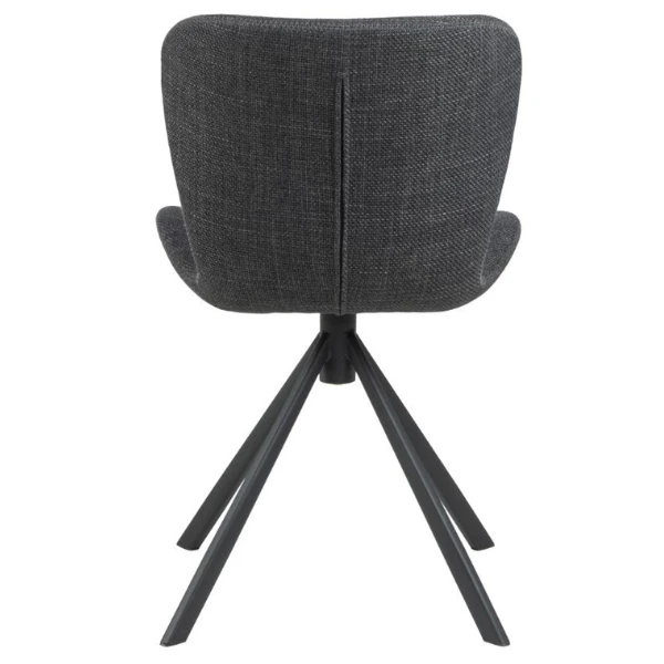 Draaibare Eetkamerstoel Tilda Stof - Antraciet/zwart 7 Draaibare Eetkamerstoel Tilda Stof - Antraciet/zwart - Afbeelding 7