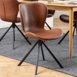 Draaibare Eetkamerstoel Tilda Kunstleer - Bruin/zwart -Emob Ontwerp zonder titel 2023 07 13T145623.540 afa5