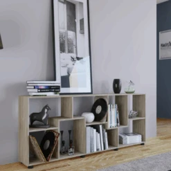 Boekenkast Azira 164 Cm 8 Open Vakken-Sonoma Eik