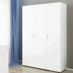Kleerkast Halula 3 Deuren 1 Kledingroede En 6 Legplanken-wit