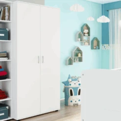 Kleerkast Halula 2 Deuren 1 Kledingroede En 2 Legplanken-wit