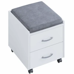 Ladeblok Kjenta Met Pennenbakje En Grijs Zitkussen-2 Lades