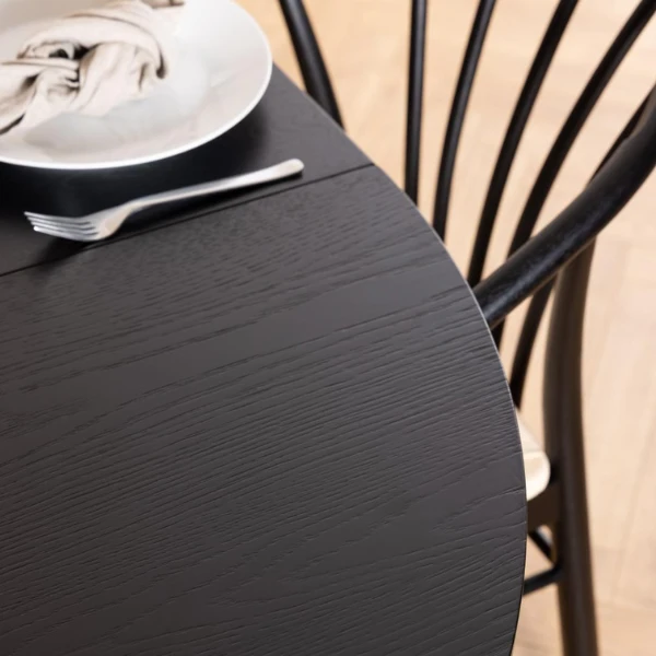 Zwarte Sieg Eettafel, Ø120x75 Cm, Eikenfineer 3 Zwarte Sieg Eettafel, Ø120x75 Cm, Eikenfineer - Afbeelding 3