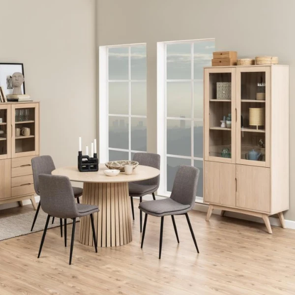 Ronde Eettafel Krishna - Wit Eikenfineer, Ø120x75 Cm 3 Ronde Eettafel Krishna - Wit Eikenfineer, Ø120x75 Cm - Afbeelding 3