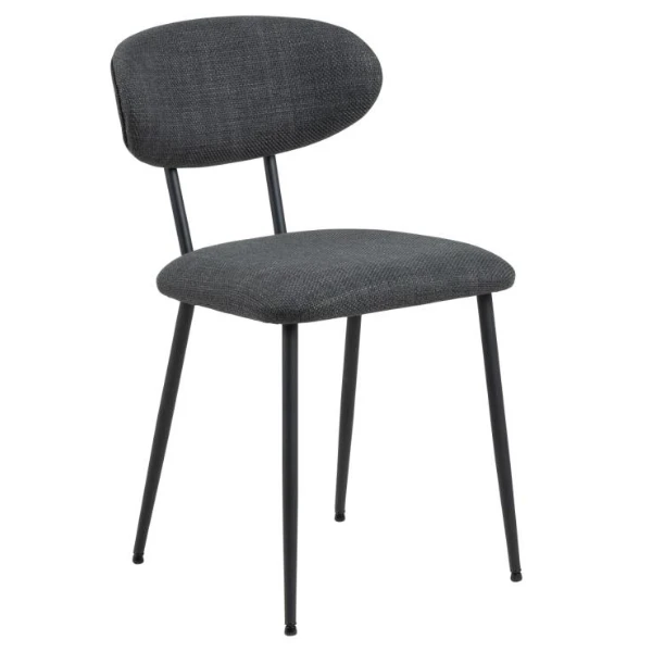 Eetkamerstoel Denise : Stof Basel, Donkergrijs En Zwart Staal 10 Eetkamerstoel Denise : Stof Basel, Donkergrijs En Zwart Staal - Afbeelding 10