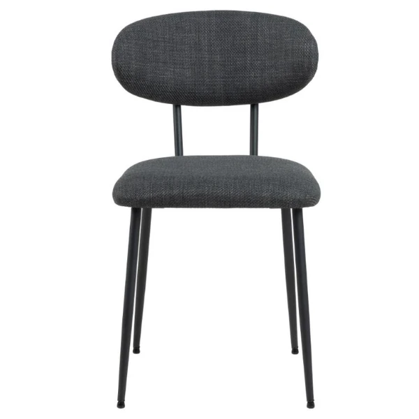 Eetkamerstoel Denise : Stof Basel, Donkergrijs En Zwart Staal 8 Eetkamerstoel Denise : Stof Basel, Donkergrijs En Zwart Staal - Afbeelding 8
