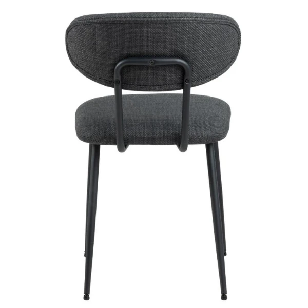 Eetkamerstoel Denise : Stof Basel, Donkergrijs En Zwart Staal 6 Eetkamerstoel Denise : Stof Basel, Donkergrijs En Zwart Staal - Afbeelding 6