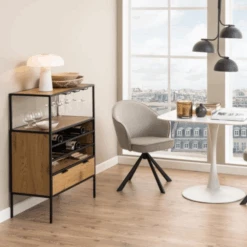 Seaford Zwart Stalen Kast: Eikenblad, Lade, 4 Planken". -Emob Ontwerp zonder titel 2023 11 15T143817.248 ea2e