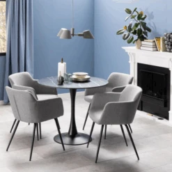 Moderne Mat Zwarte Malta Ronde Eettafel, 90x75cm -Emob Ontwerp zonder titel 2023 11 16T084307.270 7ca8