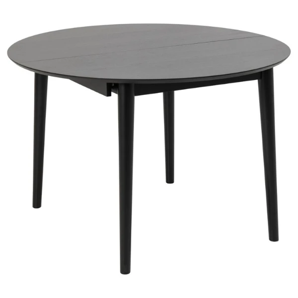 Montreux Ronde Eettafel - Zwart Eikenfineer, Uitschuifblad - 115/154x75cm 5 Montreux Ronde Eettafel - Zwart Eikenfineer, Uitschuifblad - 115/154x75cm - Afbeelding 5