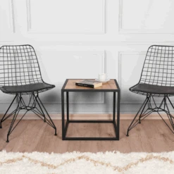 Designstoel Plass (2 Stuks) - 53x51x80 Cm - Kunstleer/zwart