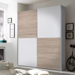 Kledingkast Salamanca 170cm Met 2 Deuren - Wit/eik