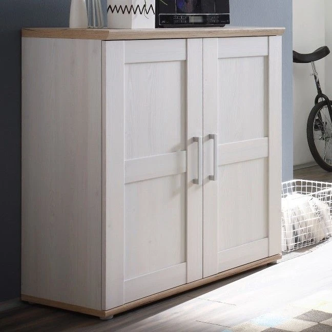 Bijzetkastje Roman 93cm Met 2 Deuren - Wit/bruin 1 Bijzetkastje Roman 93cm Met 2 Deuren - Wit/bruin