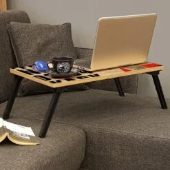 Laptoptafel Vella | 100% Melaminegecoat | 35 X 60 X 24,5 Cm | Kleur: Atlantic Pine Black