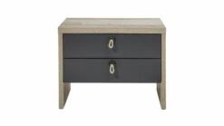 Nachtkastje Moleskin Met 2 Lades - Antraciet/old Style 7 Nachtkastje Moleskin Met 2 Lades - Antraciet/old Style -Emob s l1600 4 a8e9